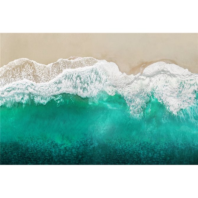 Teal Ocean Waves From Above I